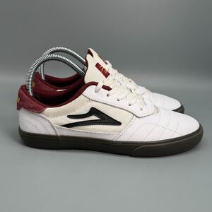 Lakai Cambridge Kids 5 White Gum Leather Lace-Up Low Top Walking Casual Sneakers